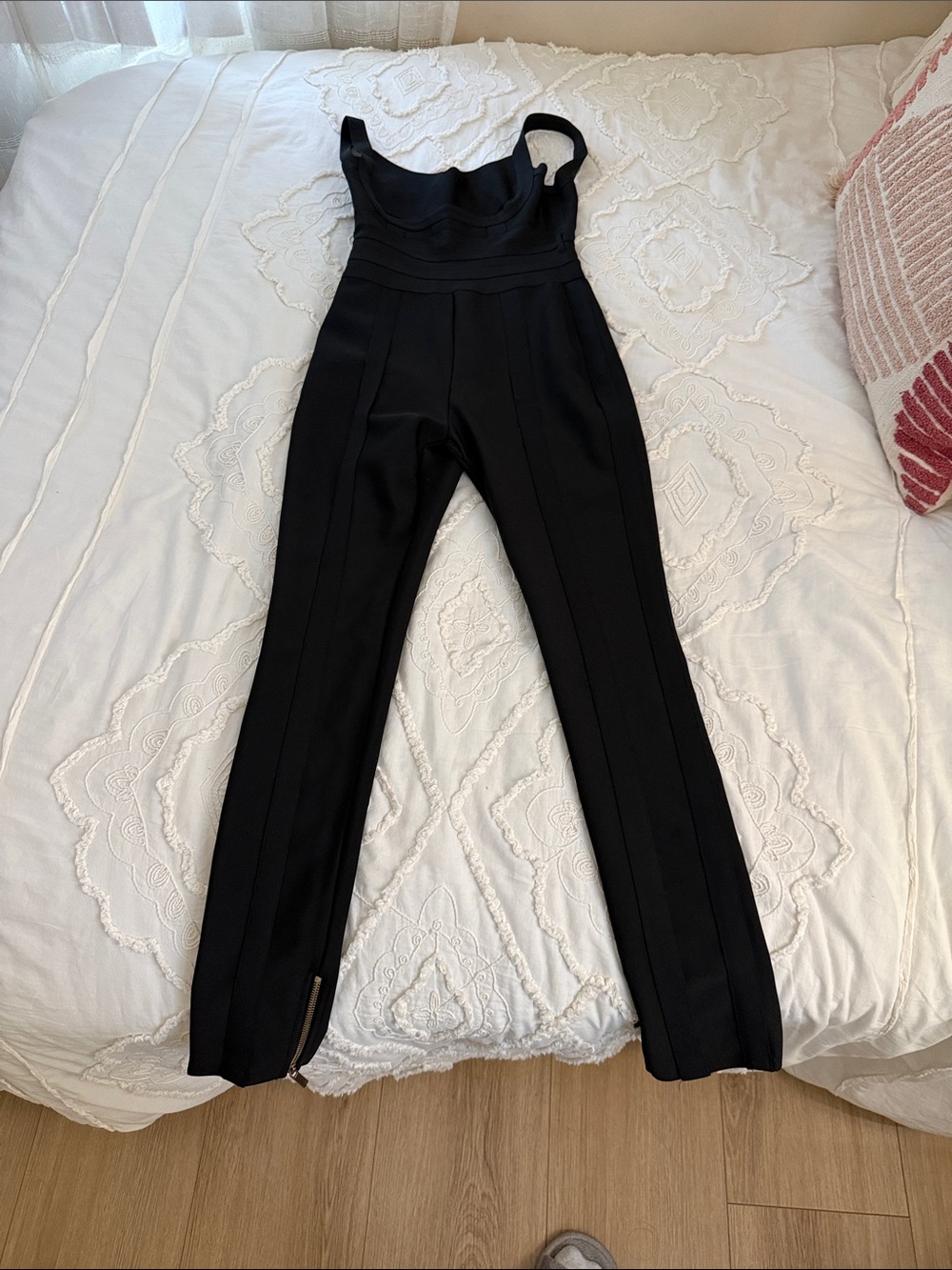 Sleek Black Sculpted Ponte Jumpsuit